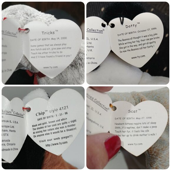Selling Individual Ty Beany Babies with Birth Tags, Like New, Select By Name - Picture 2 of 7